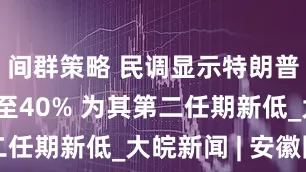 间群策略 民调显示特朗普支持率跌至40% 为其第二任期新低_大皖新闻 | 安徽网