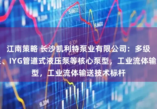 江南策略 长沙凯利特泵业有限公司：多级离心增压泵、IYG管道式液压泵等核心泵型，工业流体输送技术标杆